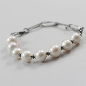perły, perła, perły naturalne, perła robaczywka, srebro, bransoletka, łańcuszek, srebro oksydowane, biżuteria srebrna, biżuteria z perłami, biżuteria z pereł, chileart